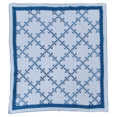 19th Century Blue & White Postage Stamp Quilt