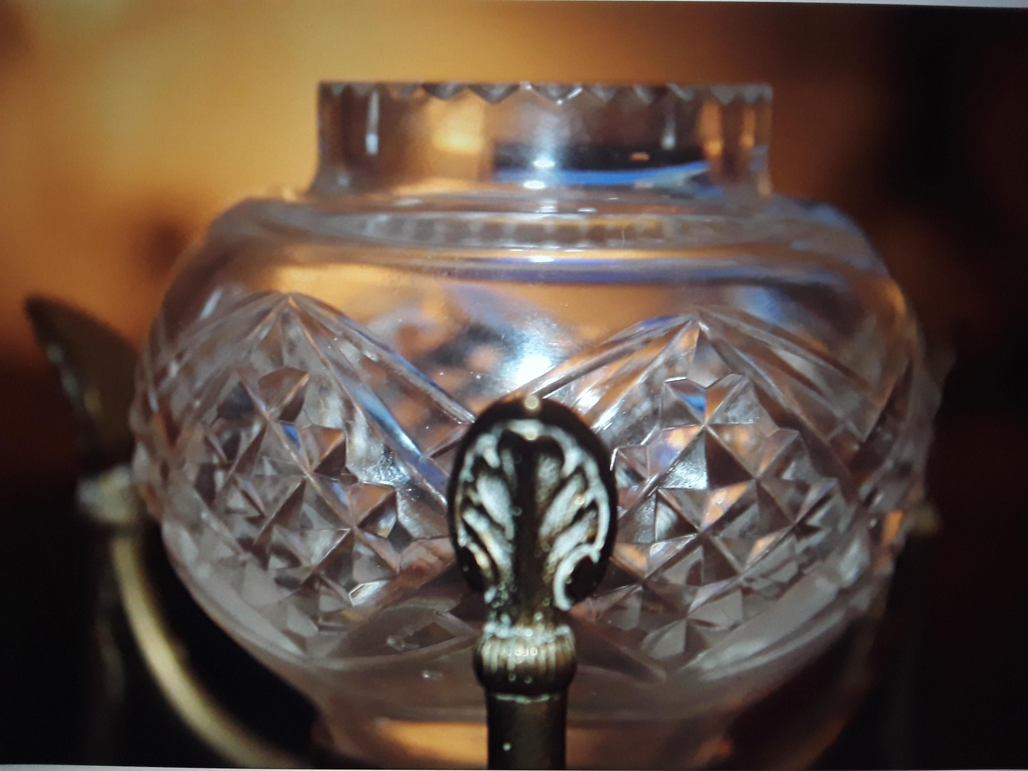 English 19thc British F & C Osler Gilt Bronze Cut Crystal Signed Bud Vase/ Epergne For Sale