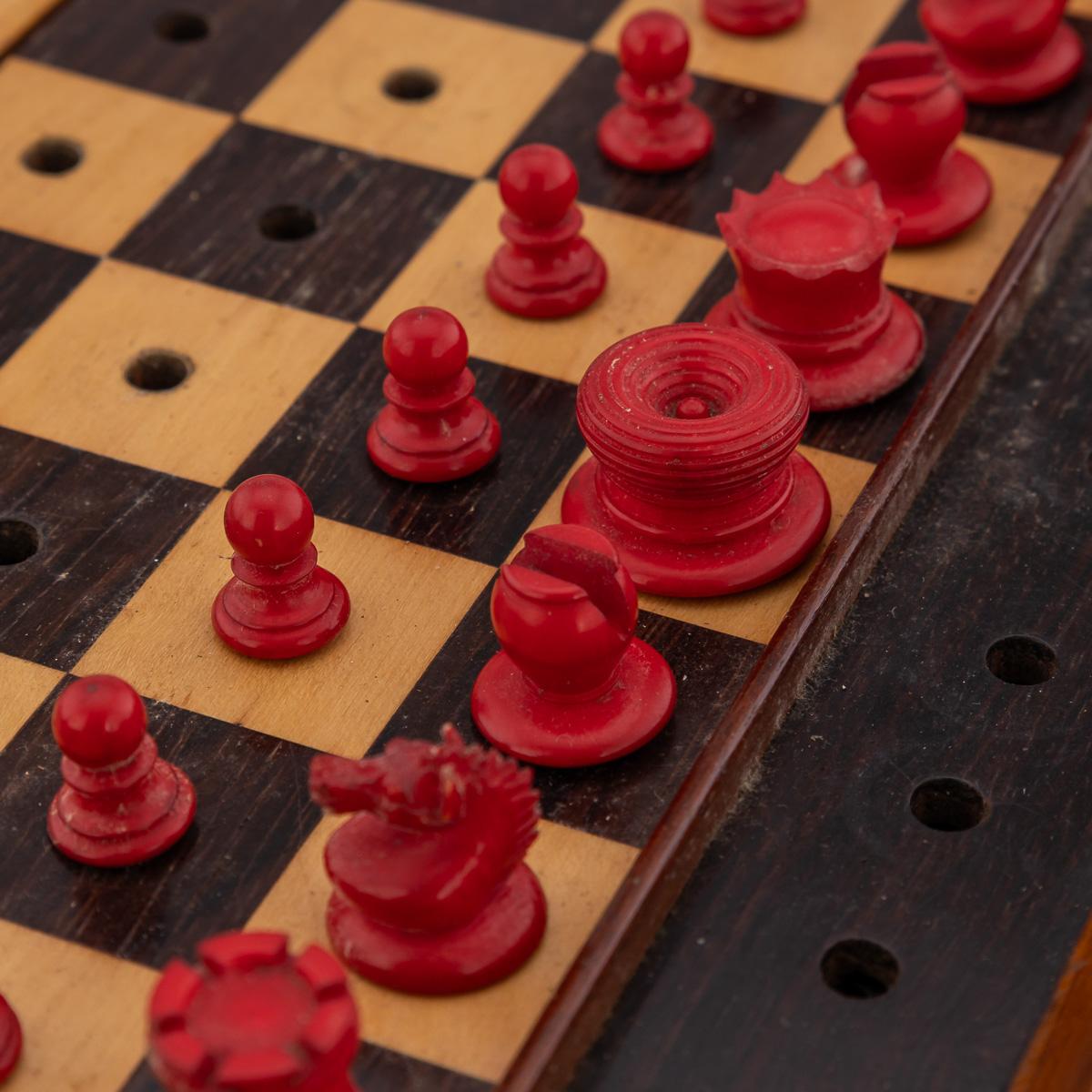 19thC British Mahogany Cased Chess Set by Jacques & Son, c.1890 For Sale 5