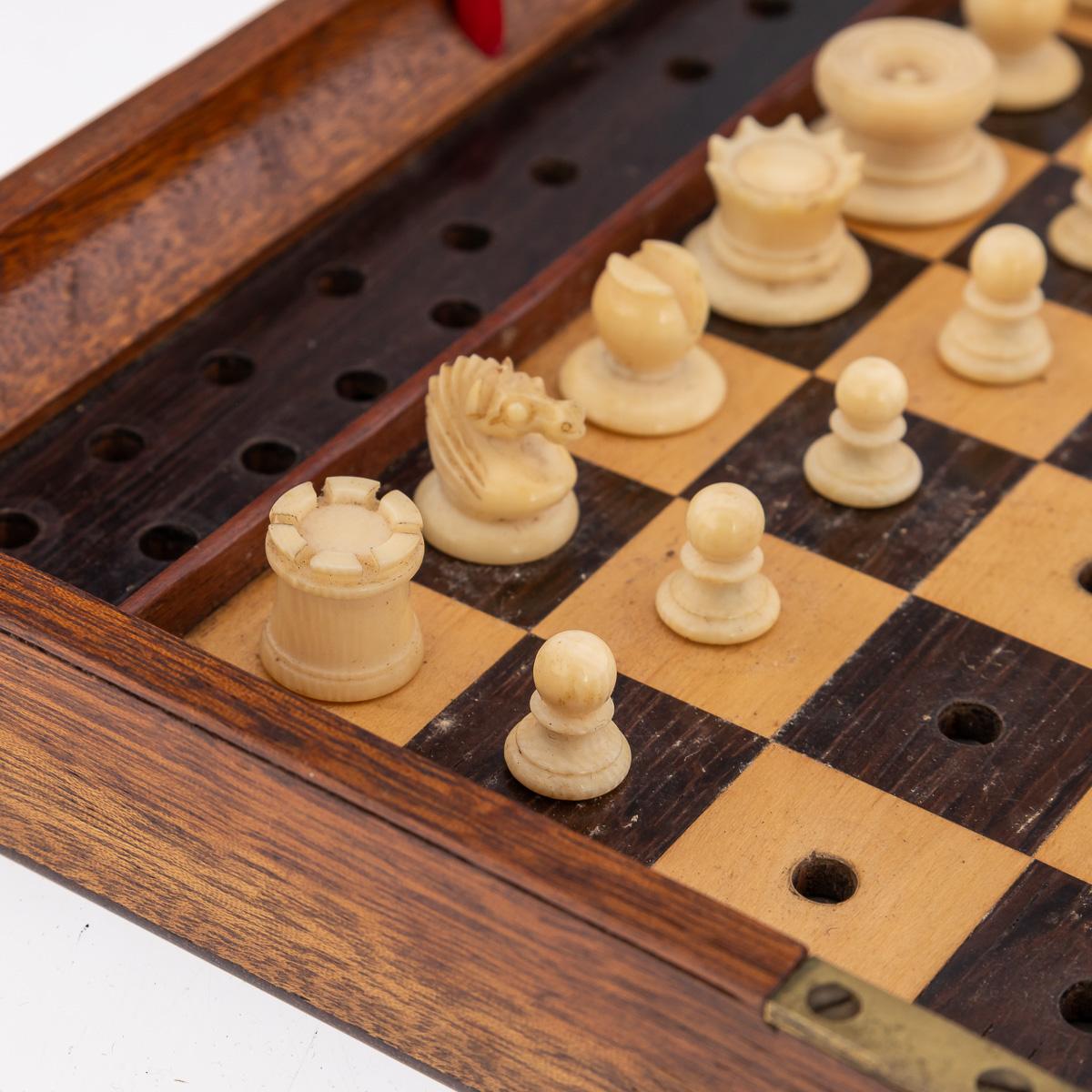 19th Century 19thC British Mahogany Cased Chess Set by Jacques & Son, c.1890 For Sale