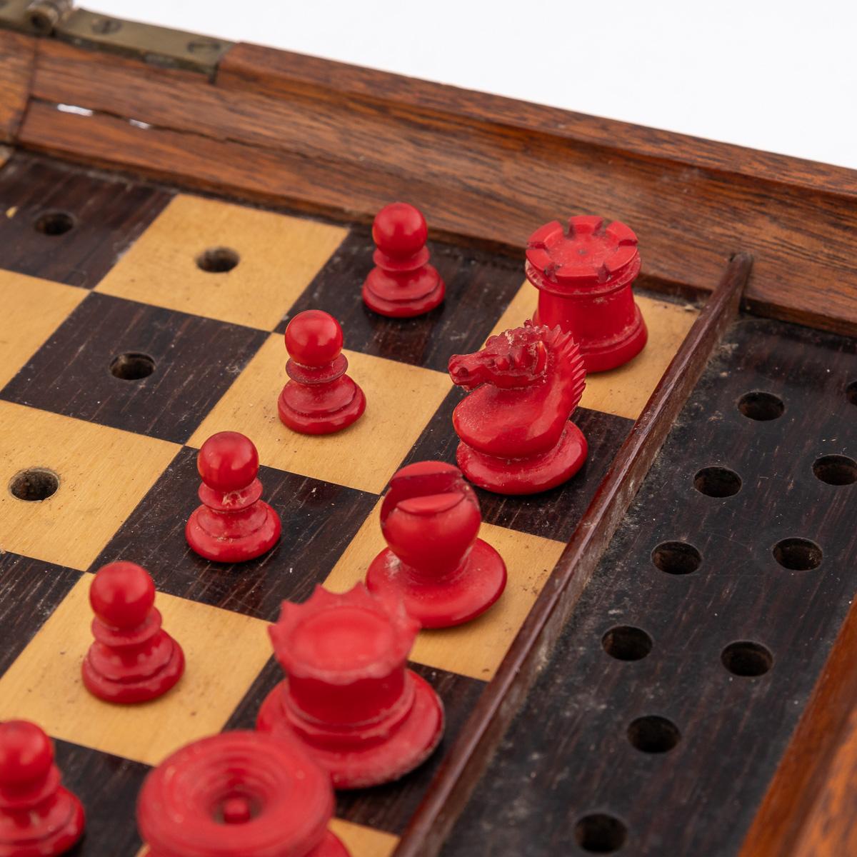 19thC British Mahogany Cased Chess Set by Jacques & Son, c.1890 For Sale 3