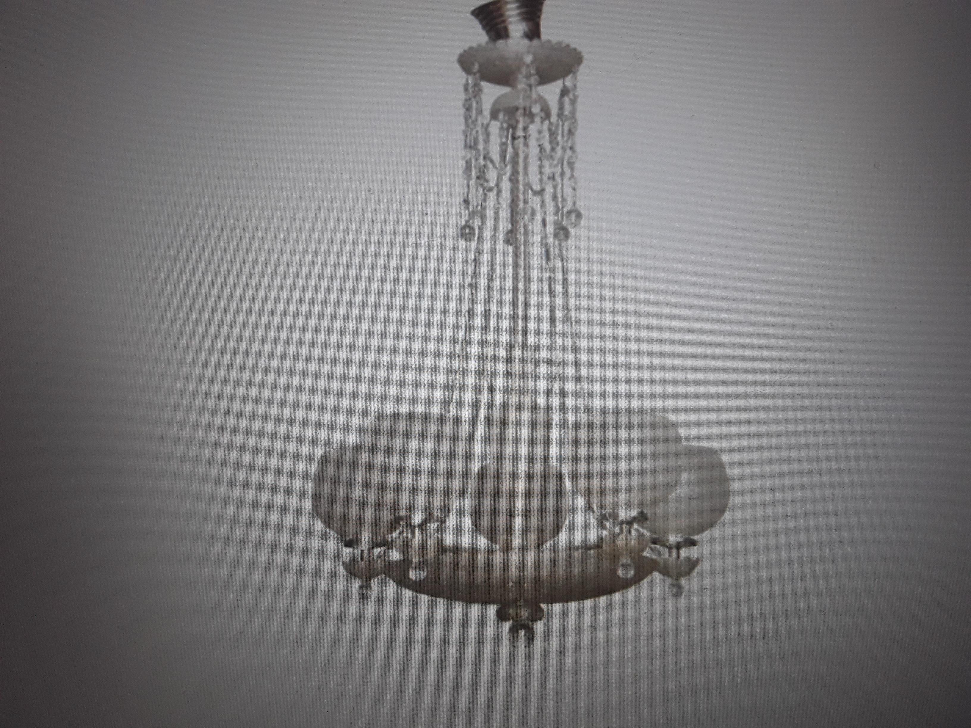 Mid-19th Century 19thc British Signed & Documented F&C Osler Cut Glass Gas to Electric Chandelier For Sale