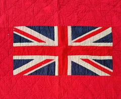 19Thc British Wool Flag Quilt