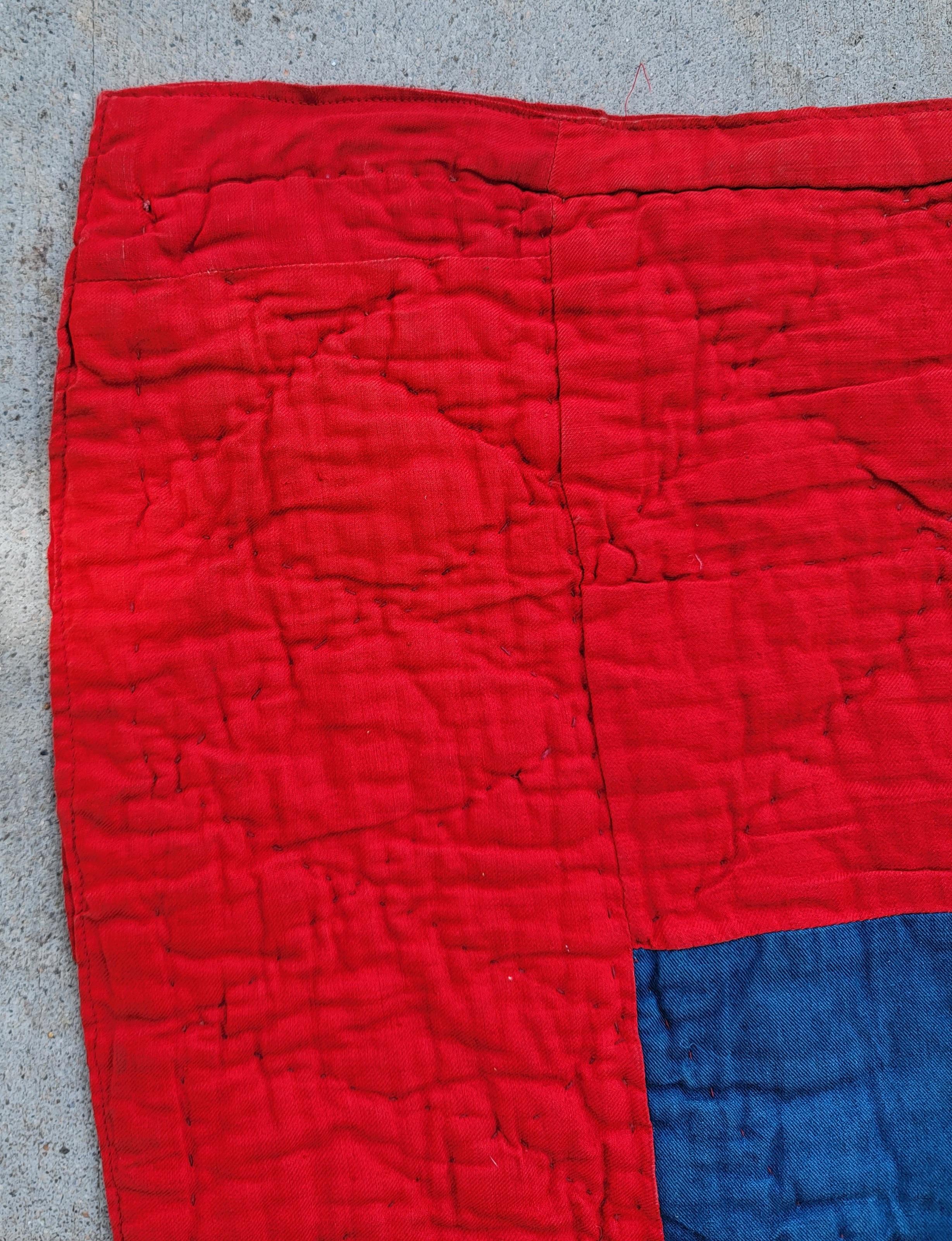 English 19Thc British Wool Flag Quilt