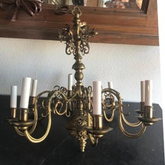 19thC Bronze Chandelier
