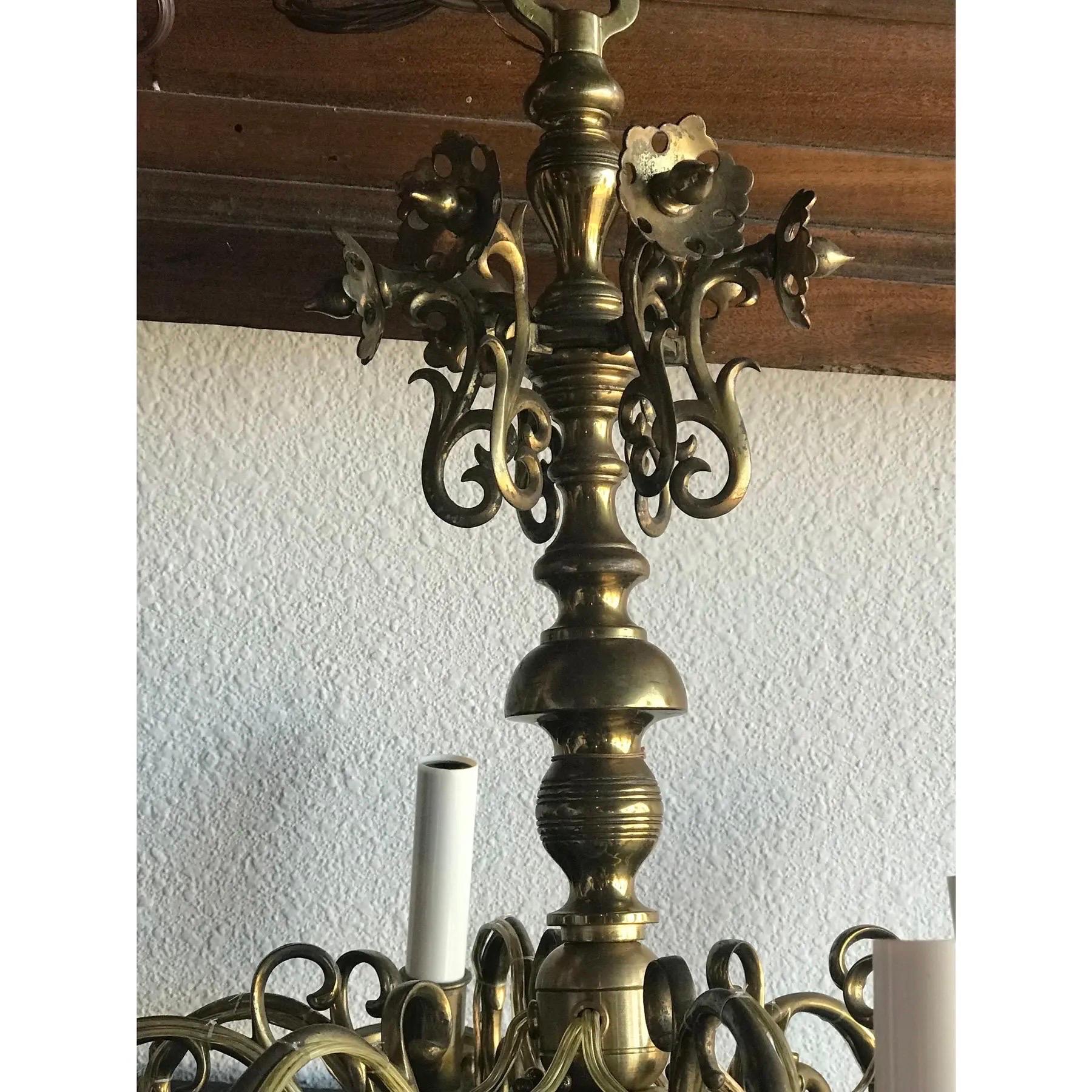 Araña de bronce del siglo XIX en Bueno estado para la venta en Sarasota, FL