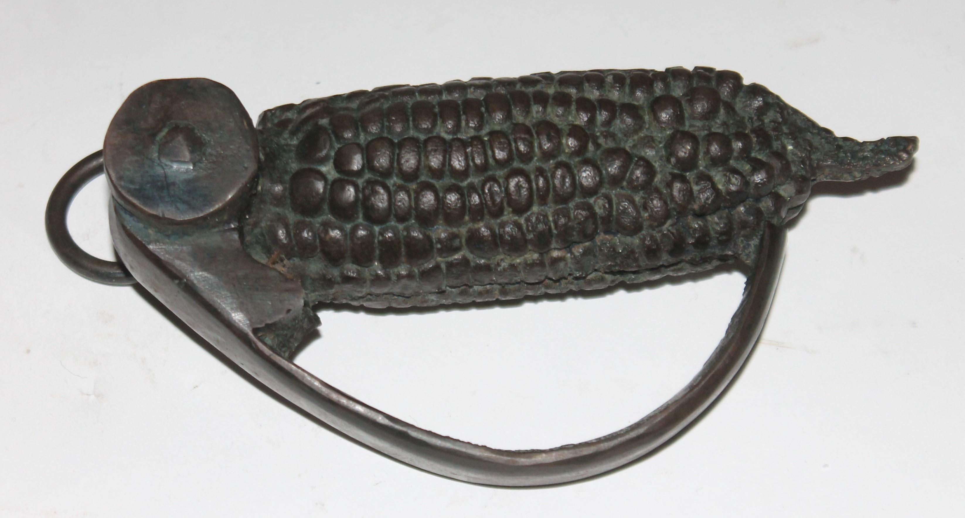 Hand-Crafted 19th Century Bronze Corn Sculpture For Sale