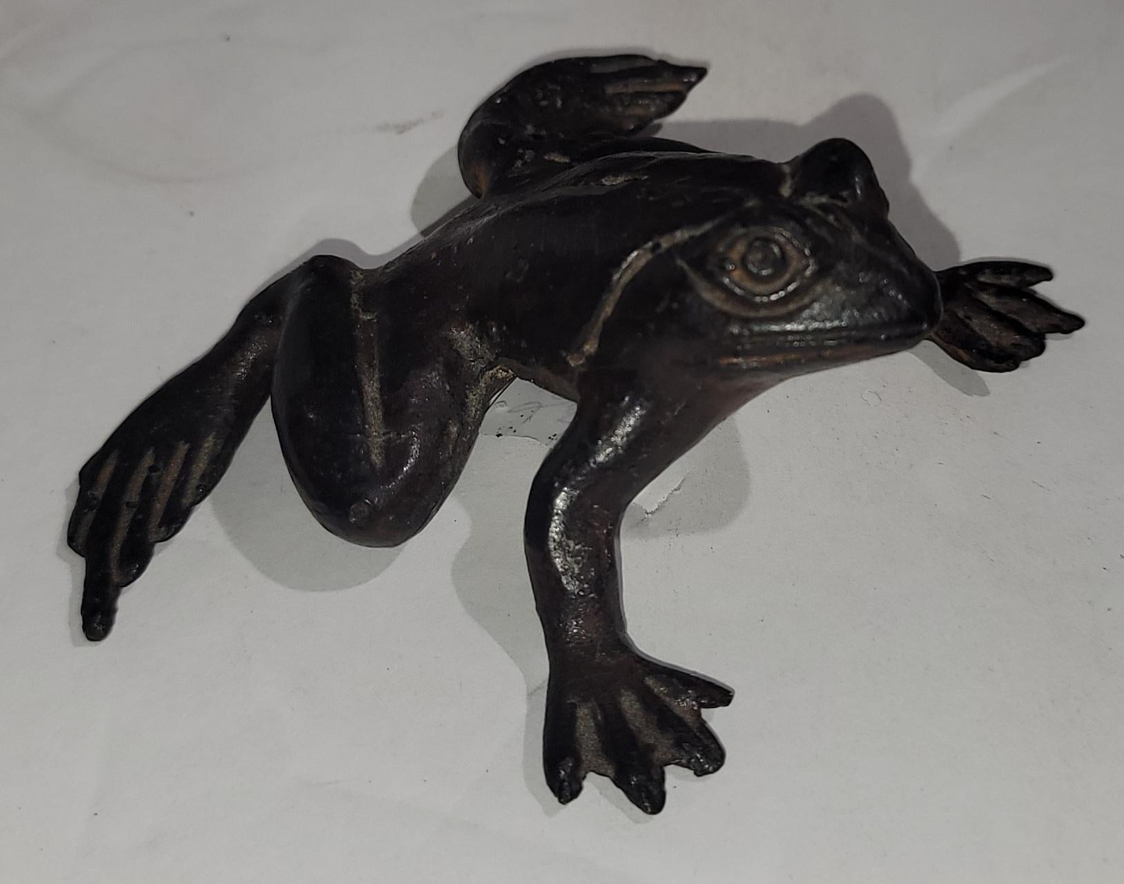 19Thc Bronze & Iron Frogs Collection 8