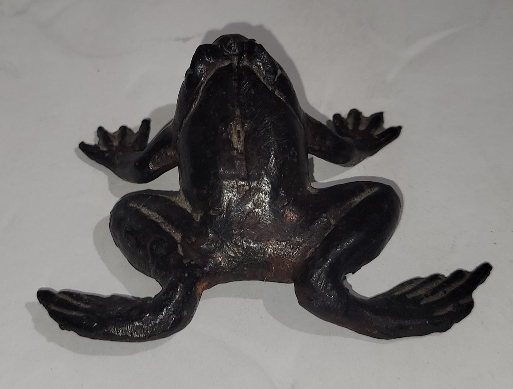 19Thc Bronze & Iron Frogs Collection 9
