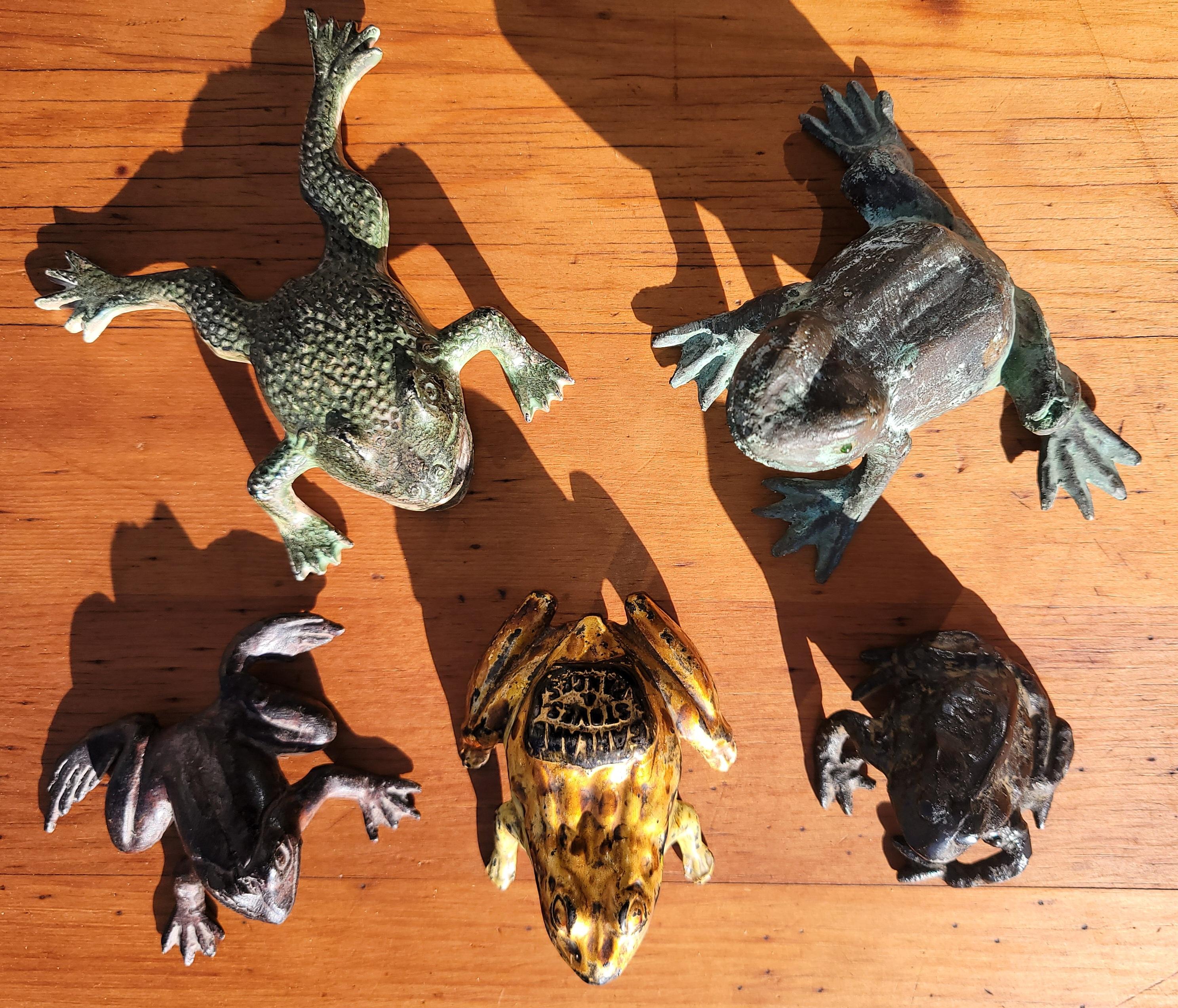 American 19Thc Bronze & Iron Frogs Collection For Sale