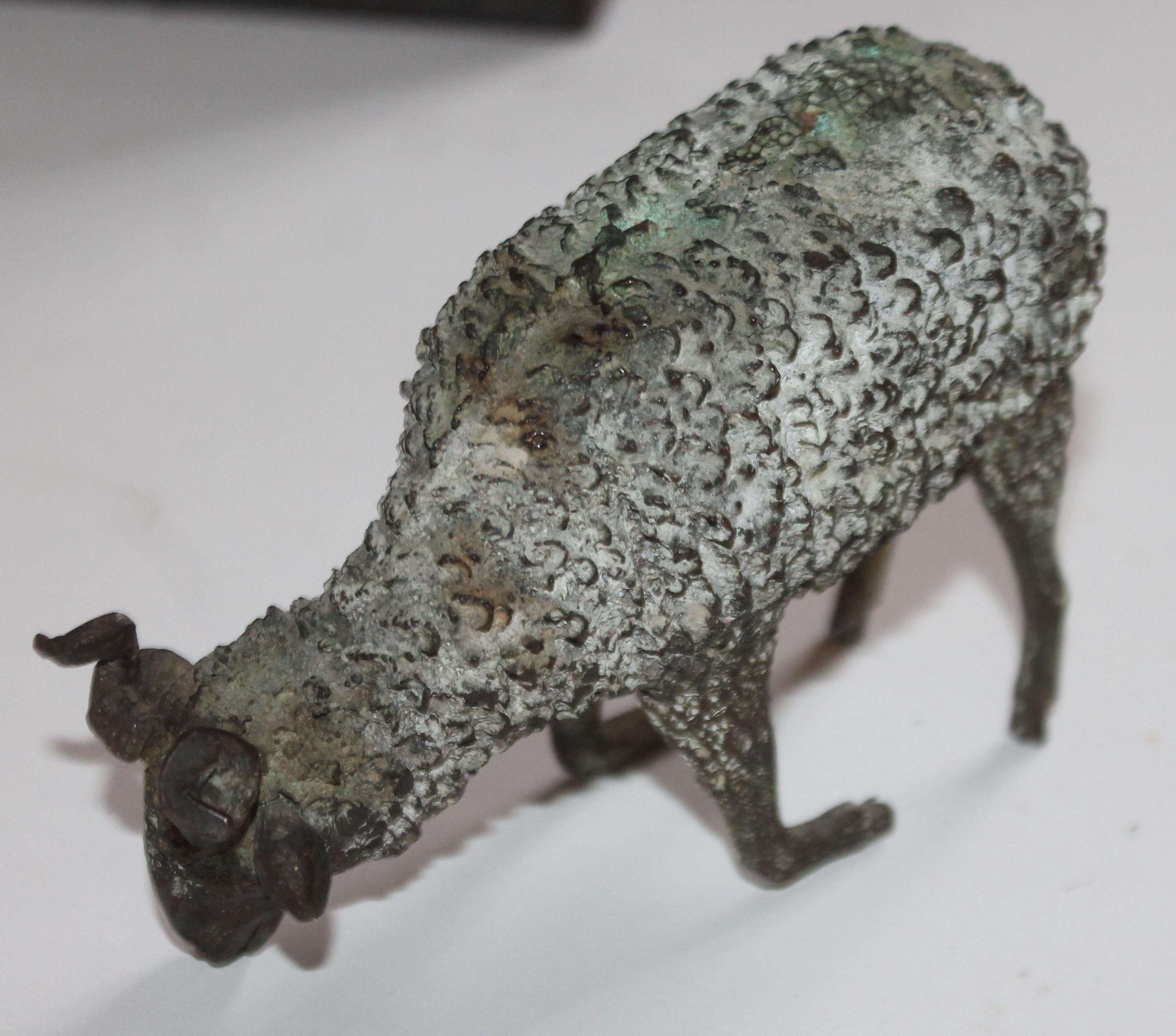 19th Century Bronze Sheep Handcrafted Sculpture In Good Condition For Sale In Los Angeles, CA