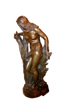 19th Century Bronze Statue of a Nymph by A. Carrier
