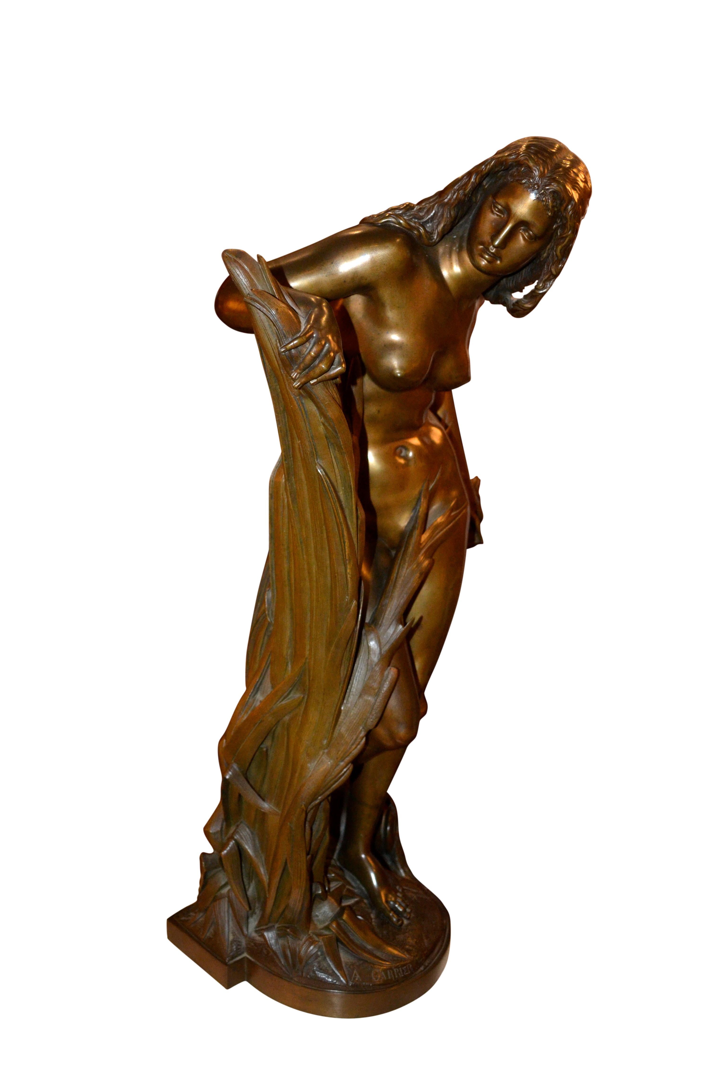 Napoléon III statue en bronze d'une nymphe:: 19e siècle:: par A. Carrier en vente