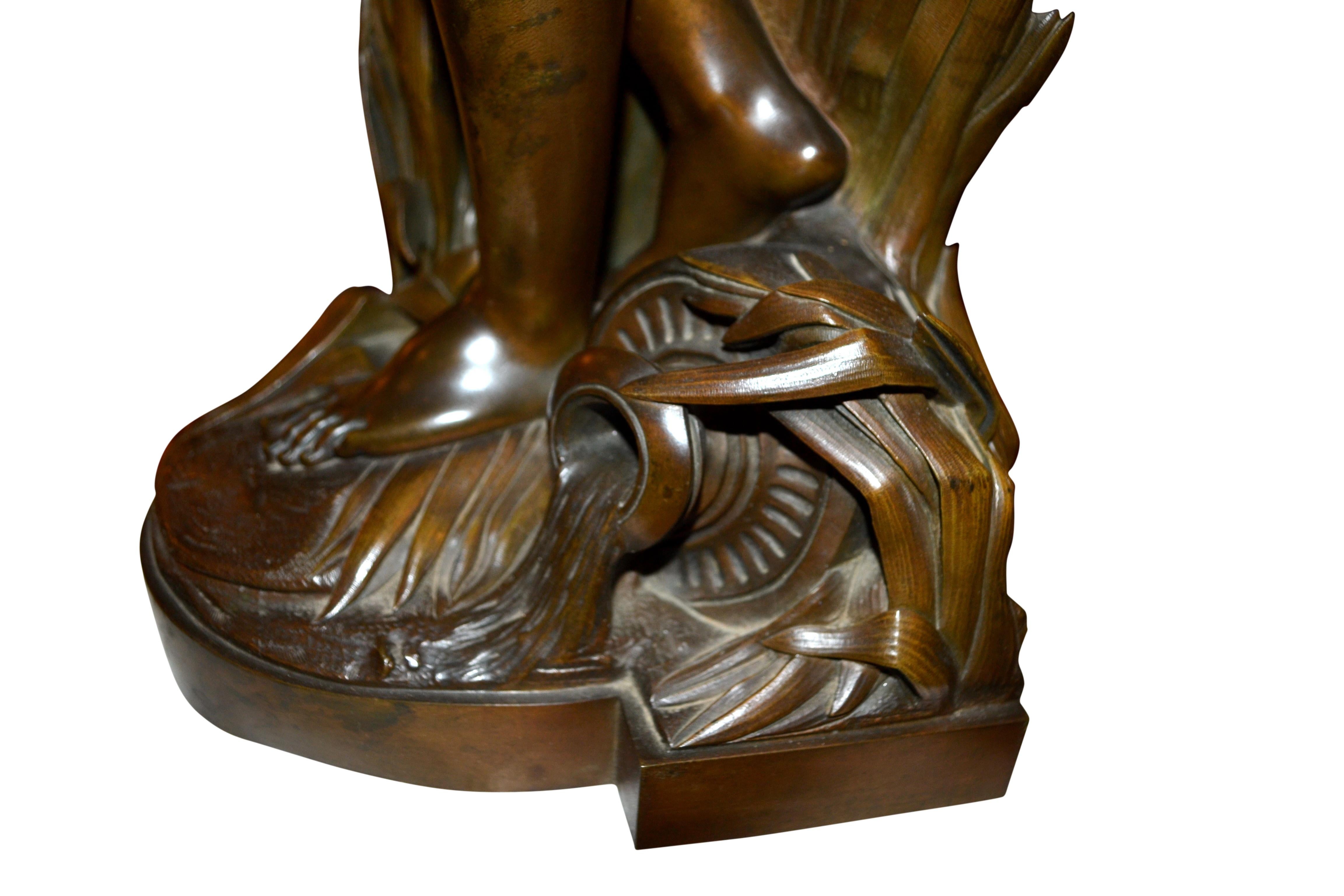 statue en bronze d'une nymphe:: 19e siècle:: par A. Carrier Bon état - En vente à Vancouver, British Columbia