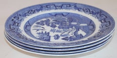 19th Century Blue Willow Plates Made by L. Bamberger and Co.