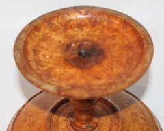 19thC Burl Tiger Maple Compote