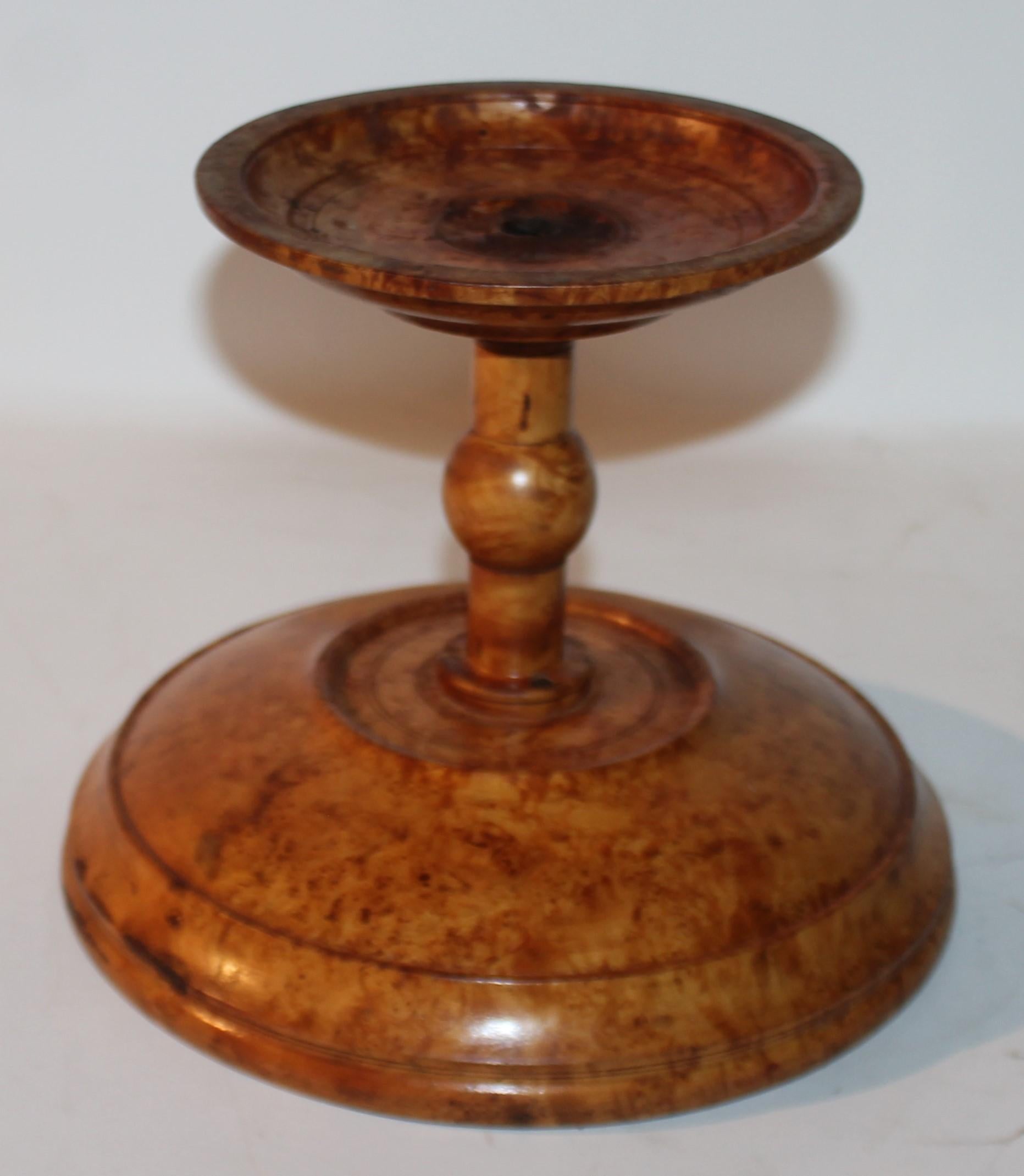 American 19thC Burl Tiger Maple Compote For Sale