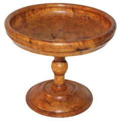 19thC Burl Tiger Maple Compote