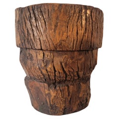 19thc Burl Wood Bucket/Container