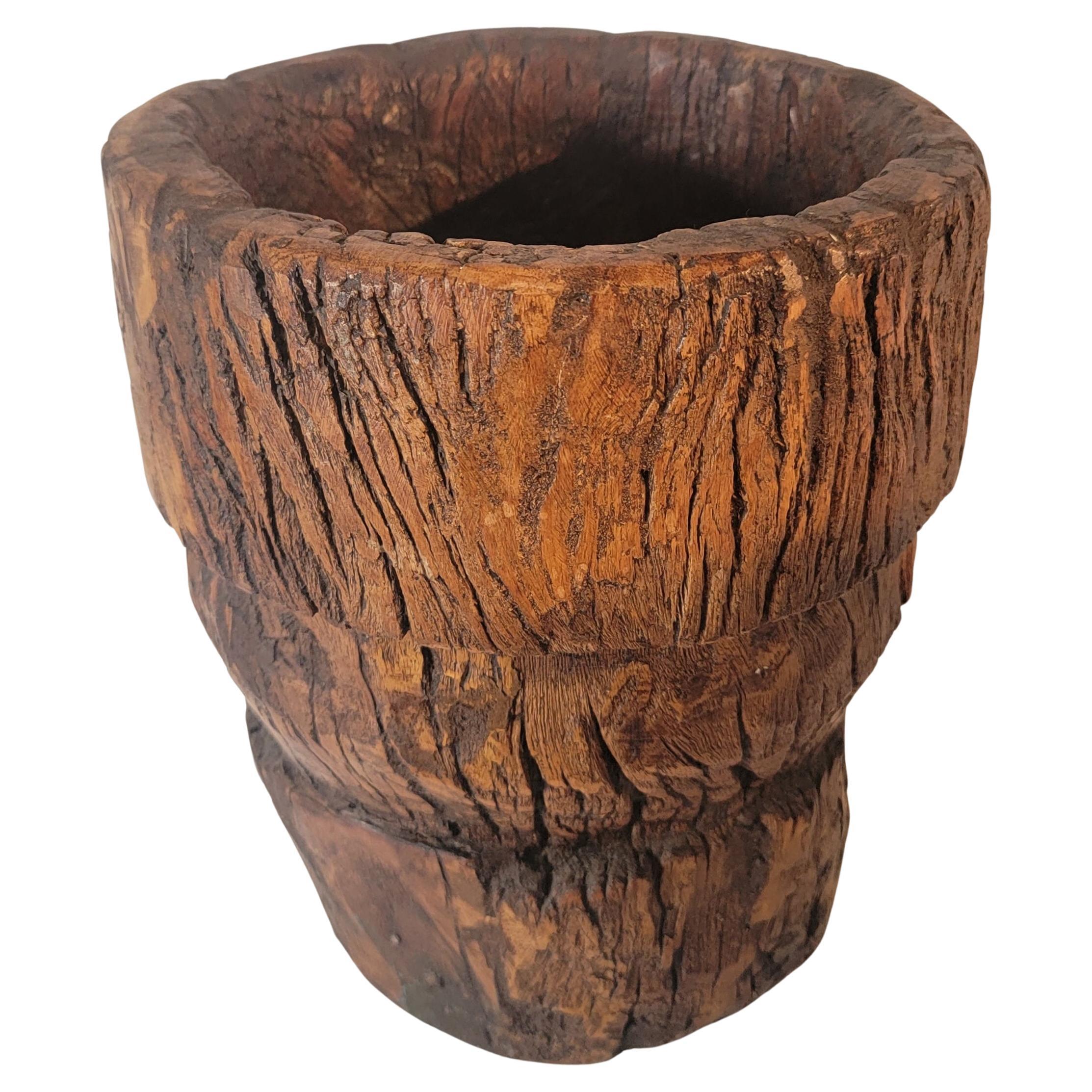 Adirondack 19thc Burl Wood Bucket/Container For Sale