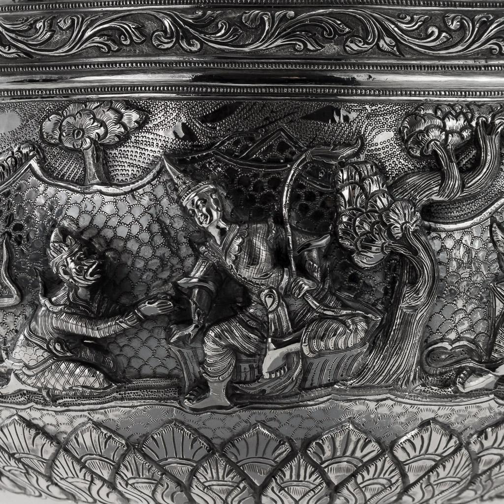 19th Century Burmese Silver Thabeik Bowl, Rangoon, circa 1880 6