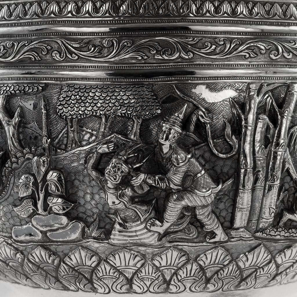 19th Century Burmese Silver Thabeik Bowl, Rangoon, circa 1880 8