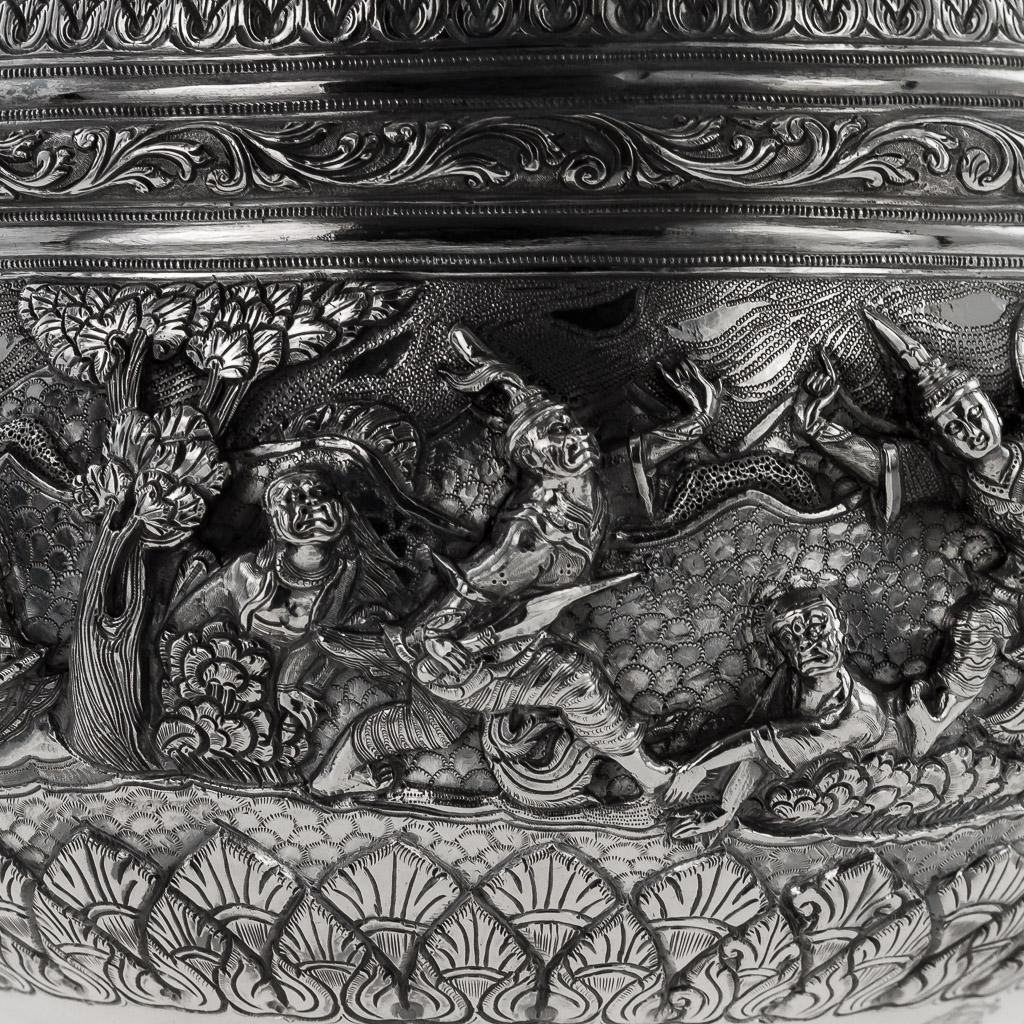 19th Century Burmese Silver Thabeik Bowl, Rangoon, circa 1880 11