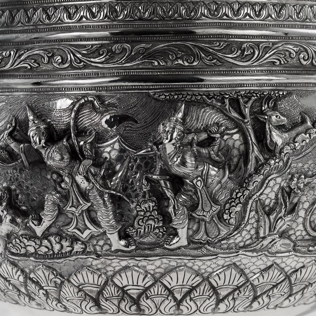 19th Century Burmese Silver Thabeik Bowl, Rangoon, circa 1880 12