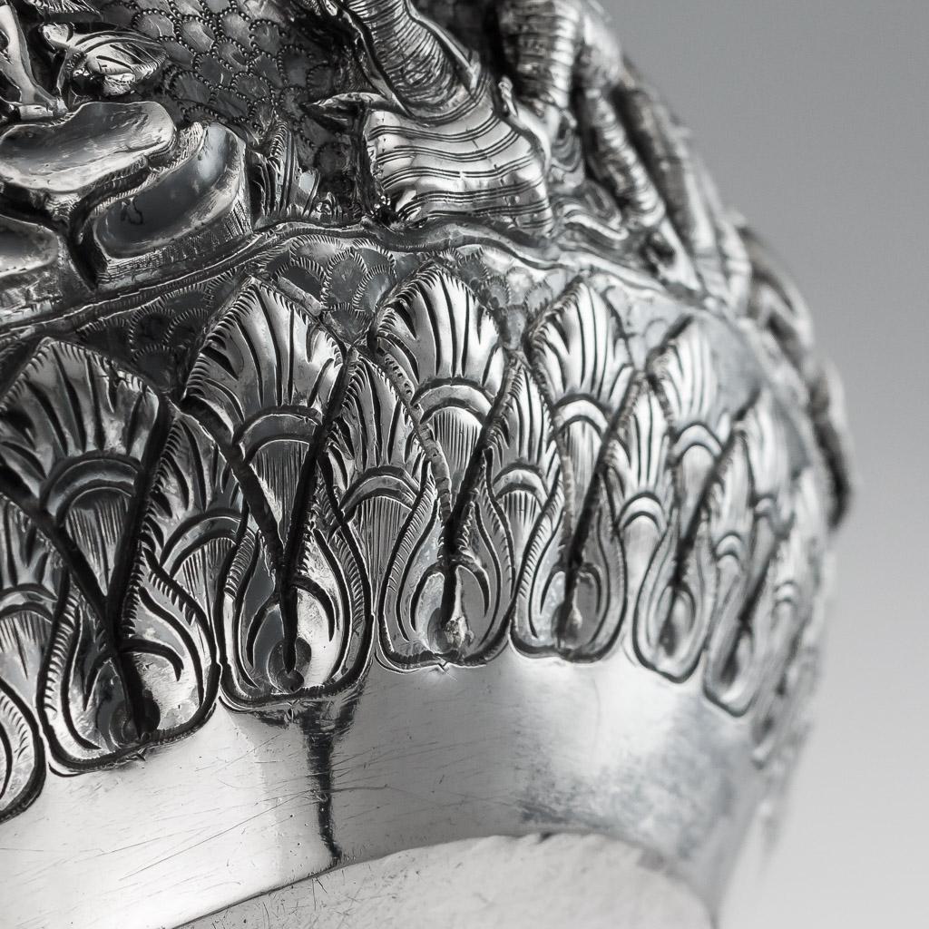 19th Century Burmese Silver Thabeik Bowl, Rangoon, circa 1880 13