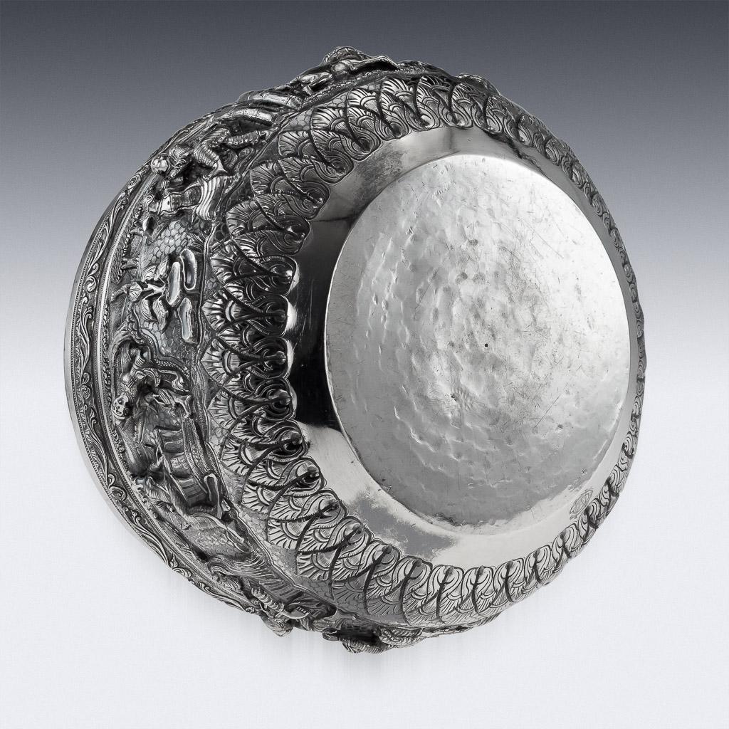 19th Century Burmese Silver Thabeik Bowl, Rangoon, circa 1880 1