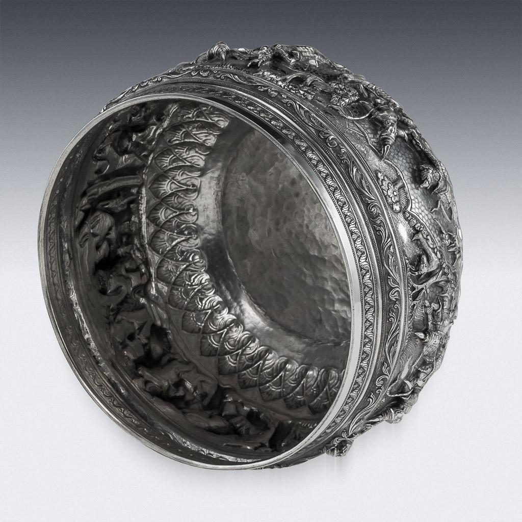 19th Century Burmese Silver Thabeik Bowl, Rangoon, circa 1880 2