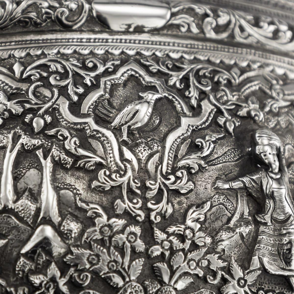 19th Century Burmese Solid Silver Handcrafted Bowl, circa 1880 8