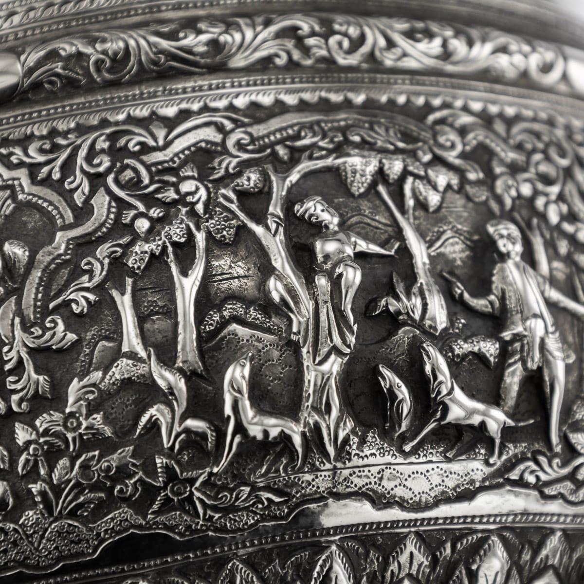 19th Century Burmese Solid Silver Handcrafted Bowl, circa 1880 14