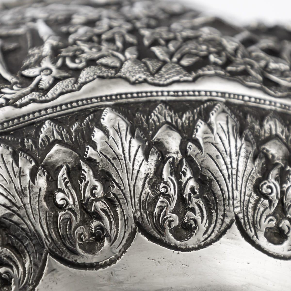 19th Century Burmese Solid Silver Handcrafted Bowl, circa 1880 16
