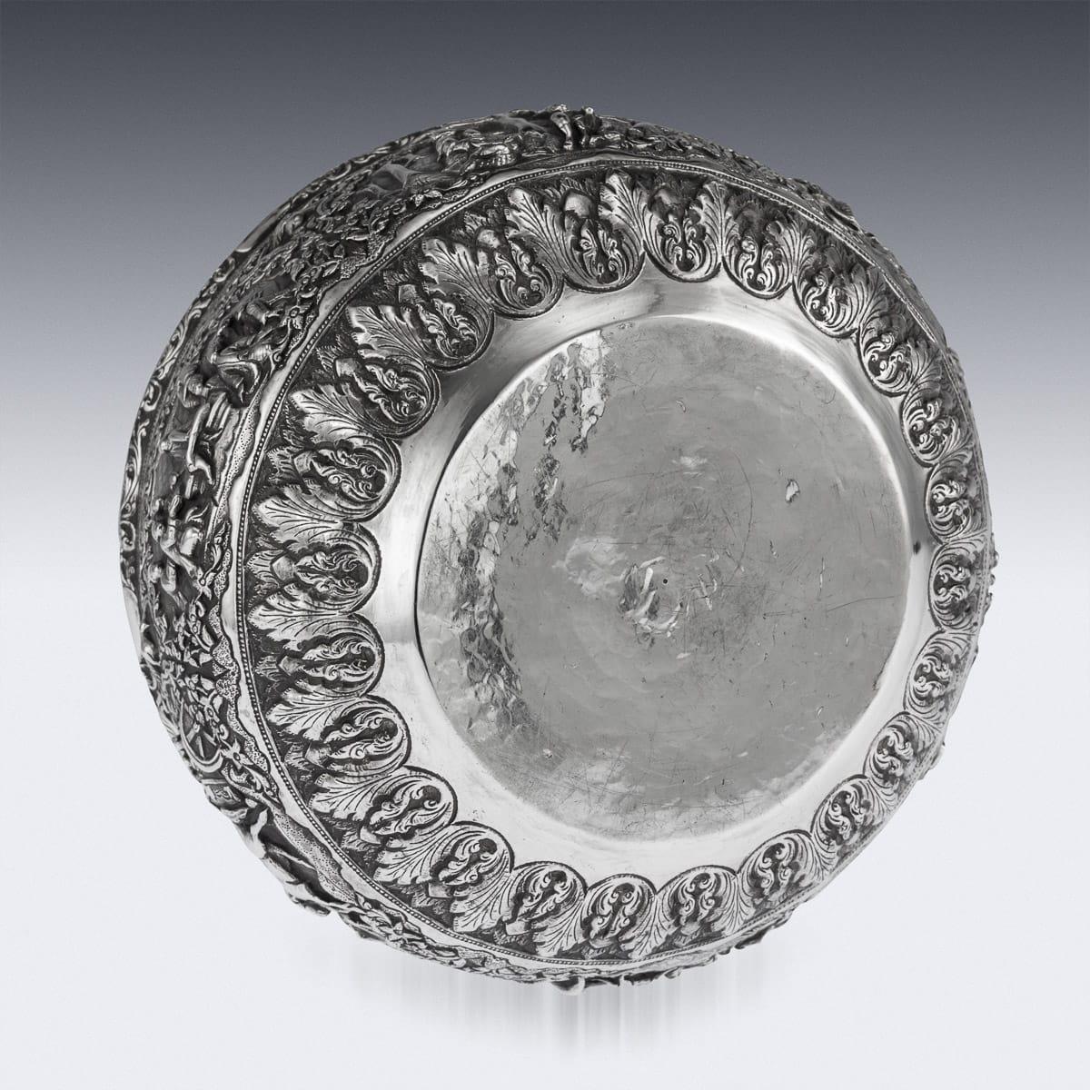 19th Century Burmese Solid Silver Handcrafted Bowl, circa 1880 3