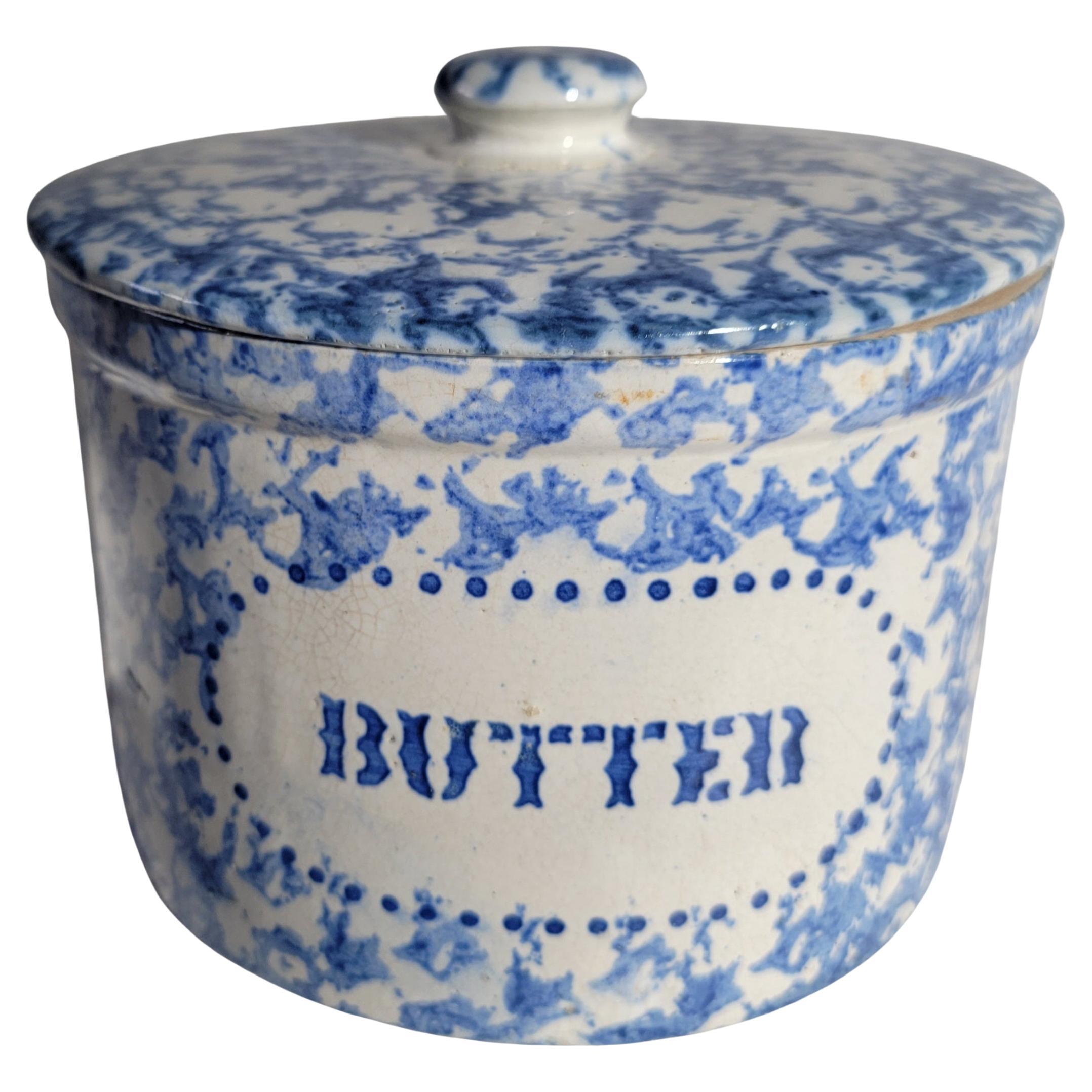 19thc Butter Crock With Lid