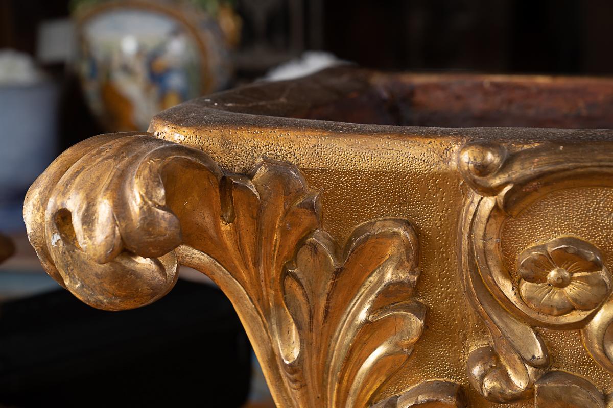 French 19thc Carved and Gilded Planter/Centerpiece For Sale