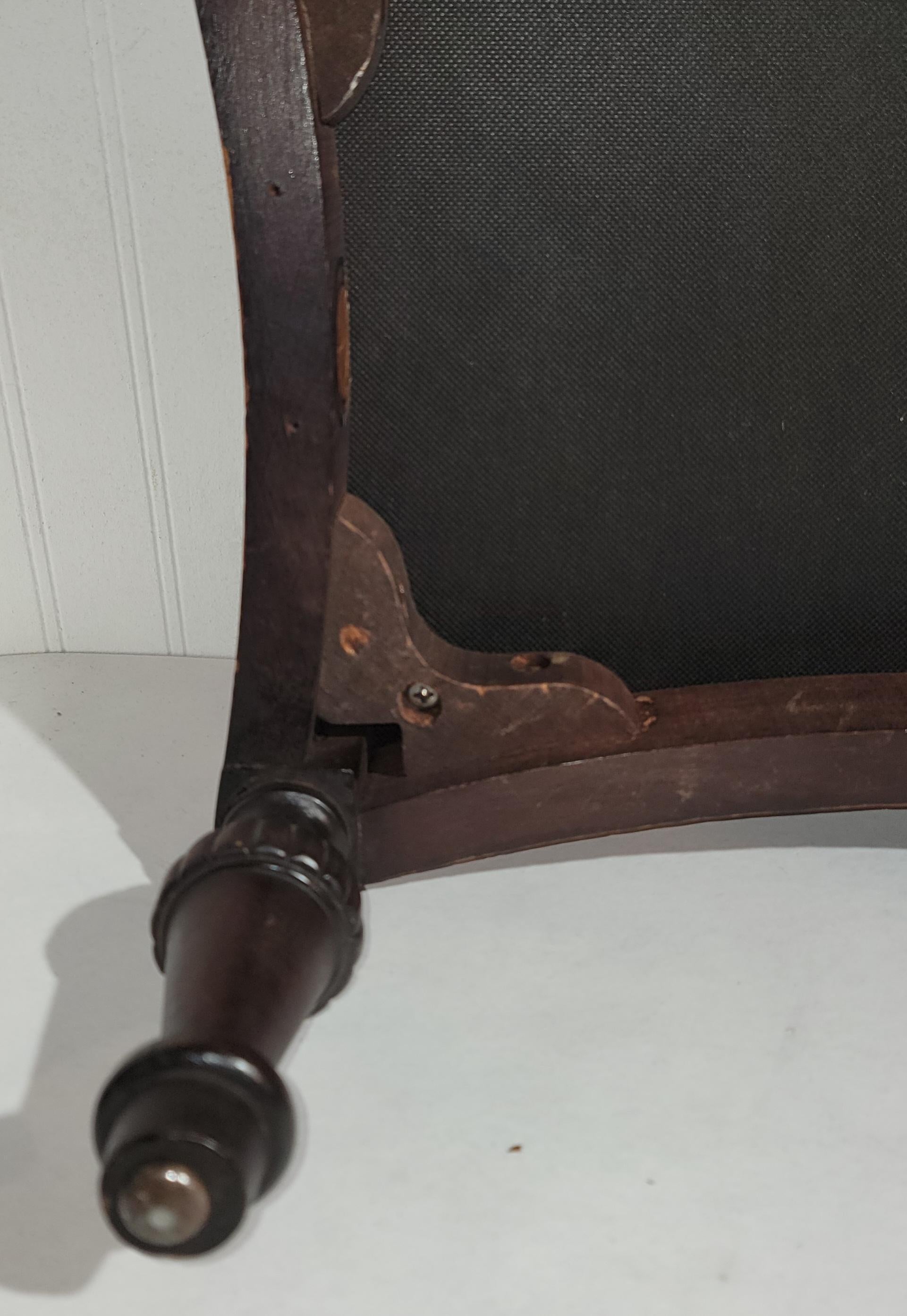 Leather 19thc Carved Stool With Suede Top For Sale