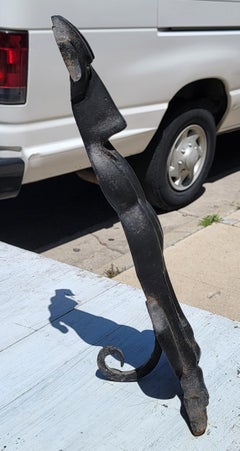 19Thc Cast Iron Andiron Dog Door Stop