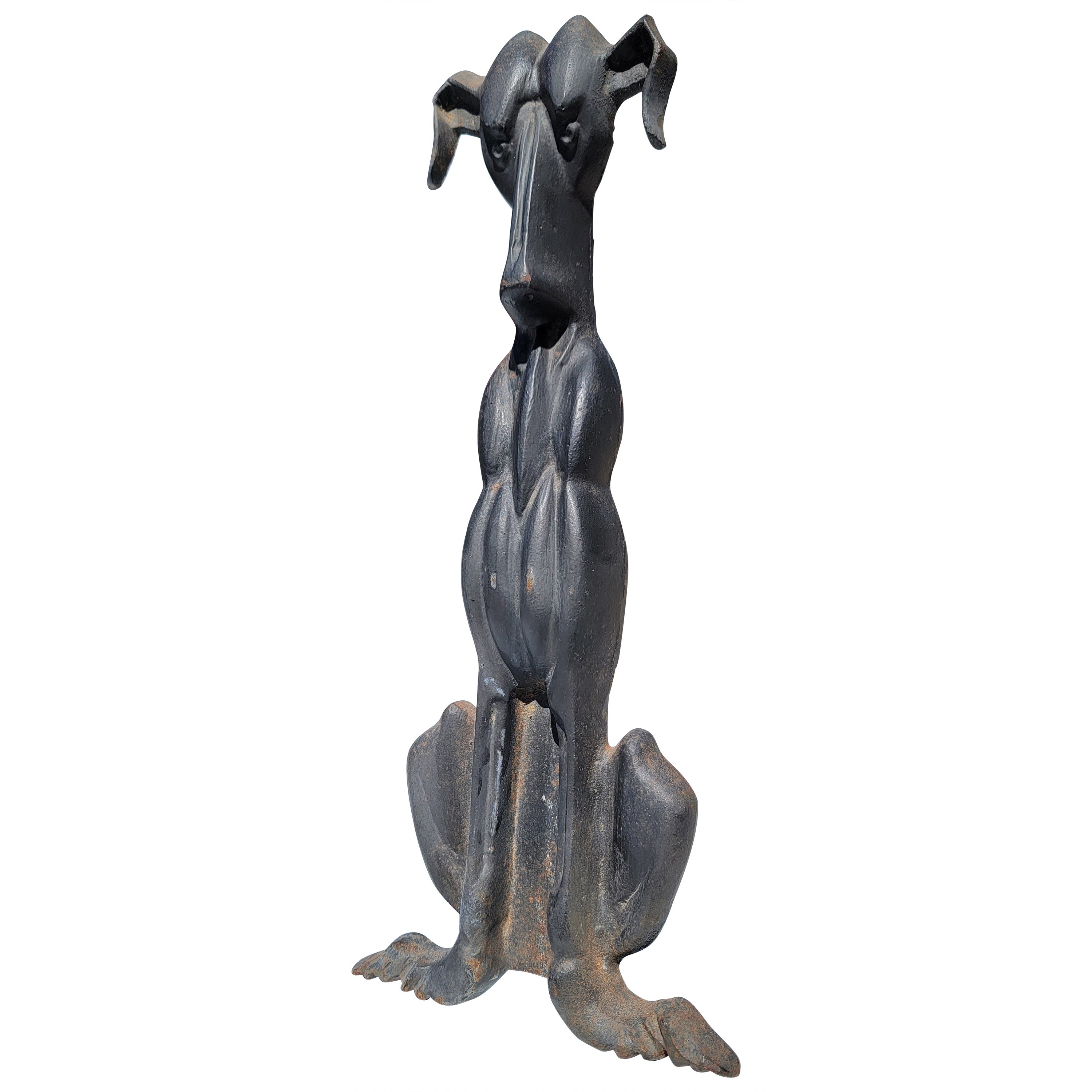 Butoir de porte pour chien en fonte et en fer de 19e siècle