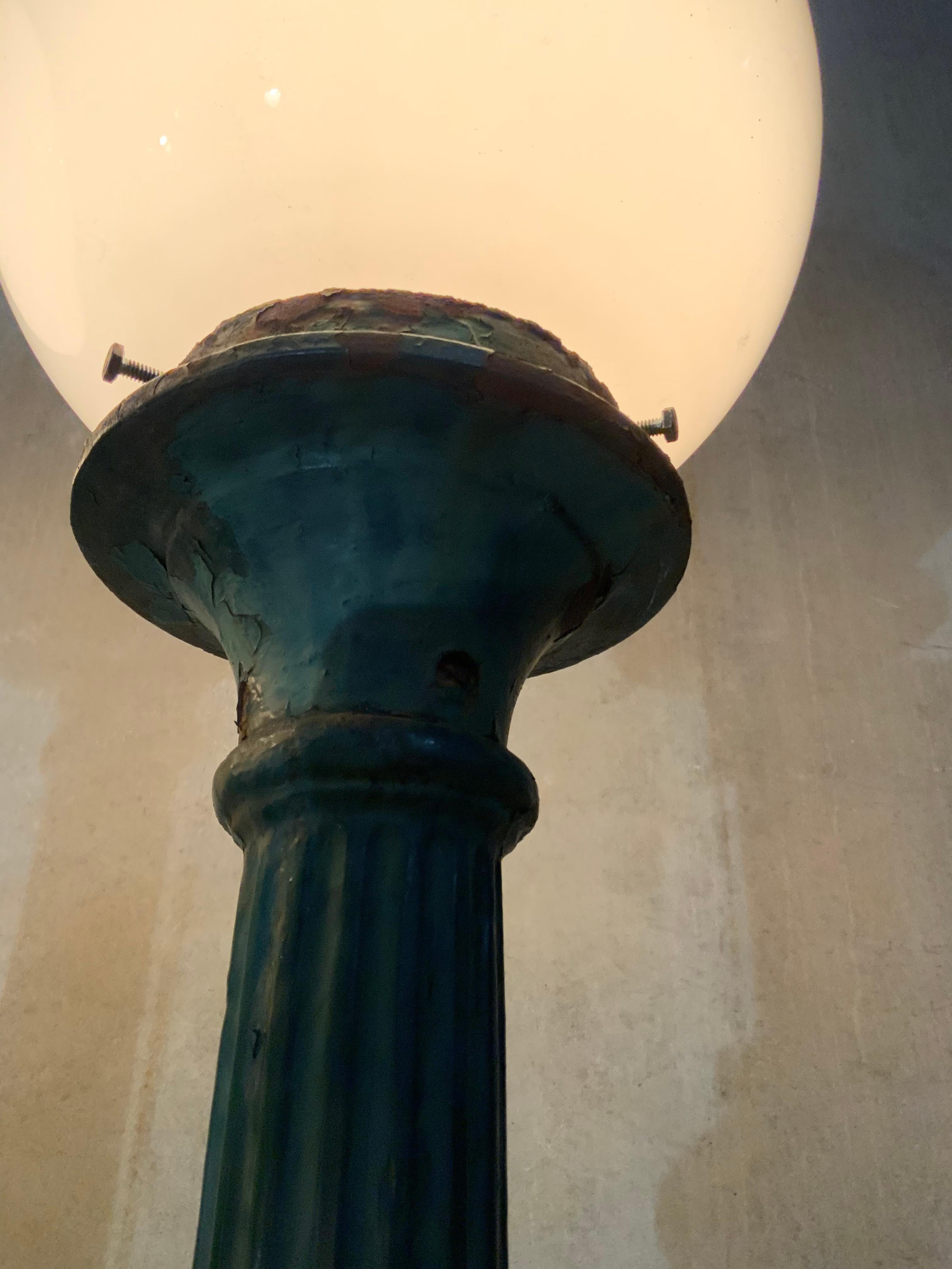 American 19th C Cast Iron Fluted Street Lamps Posts