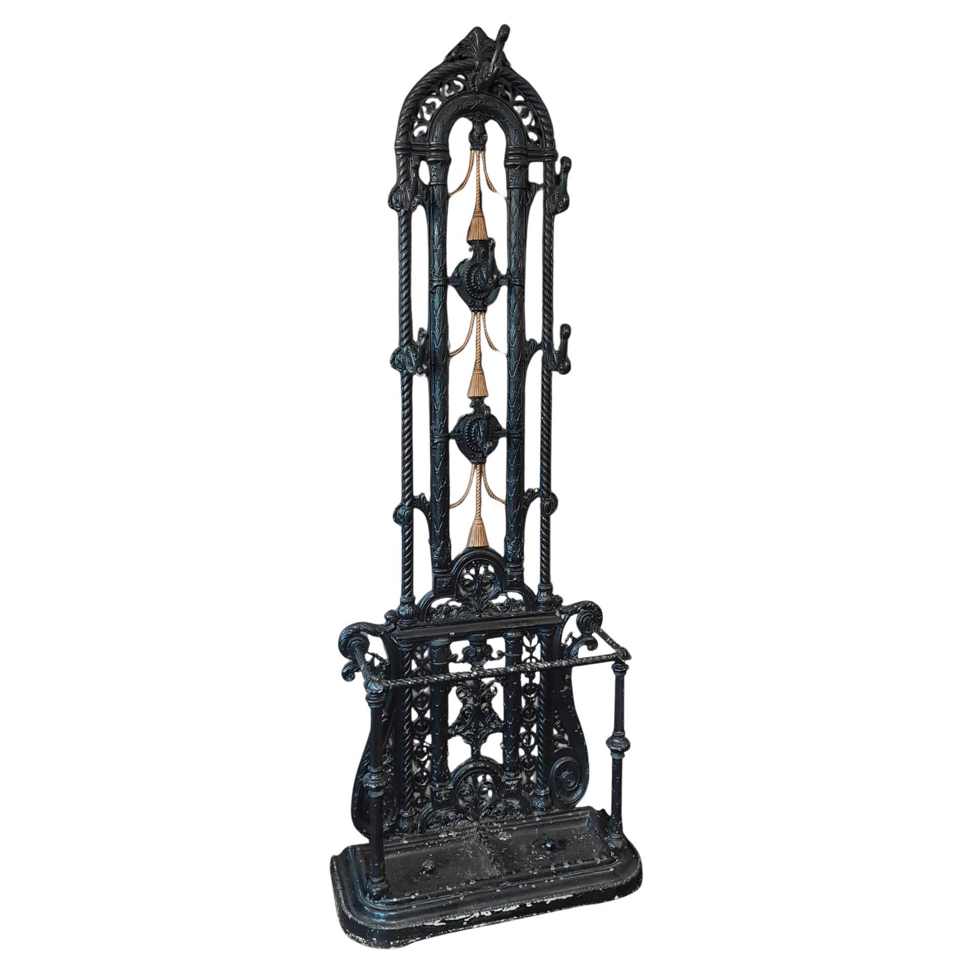 19thC Cast Iron Hall Stand by the Falkirk Foundry For Sale