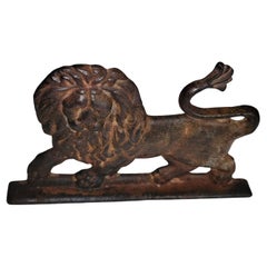 19Thc Cast Iron Lion Door Stop