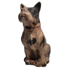 19Thc Chalk Painted Dog Bank