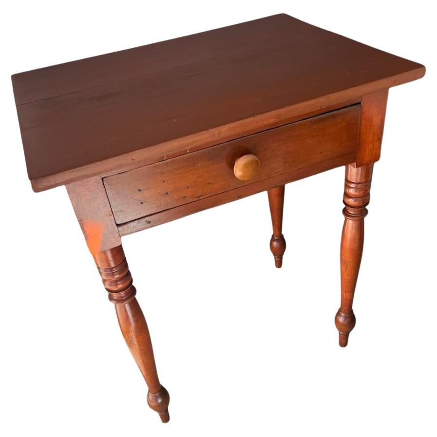 19Thc Cherry One Drawer End Table For Sale