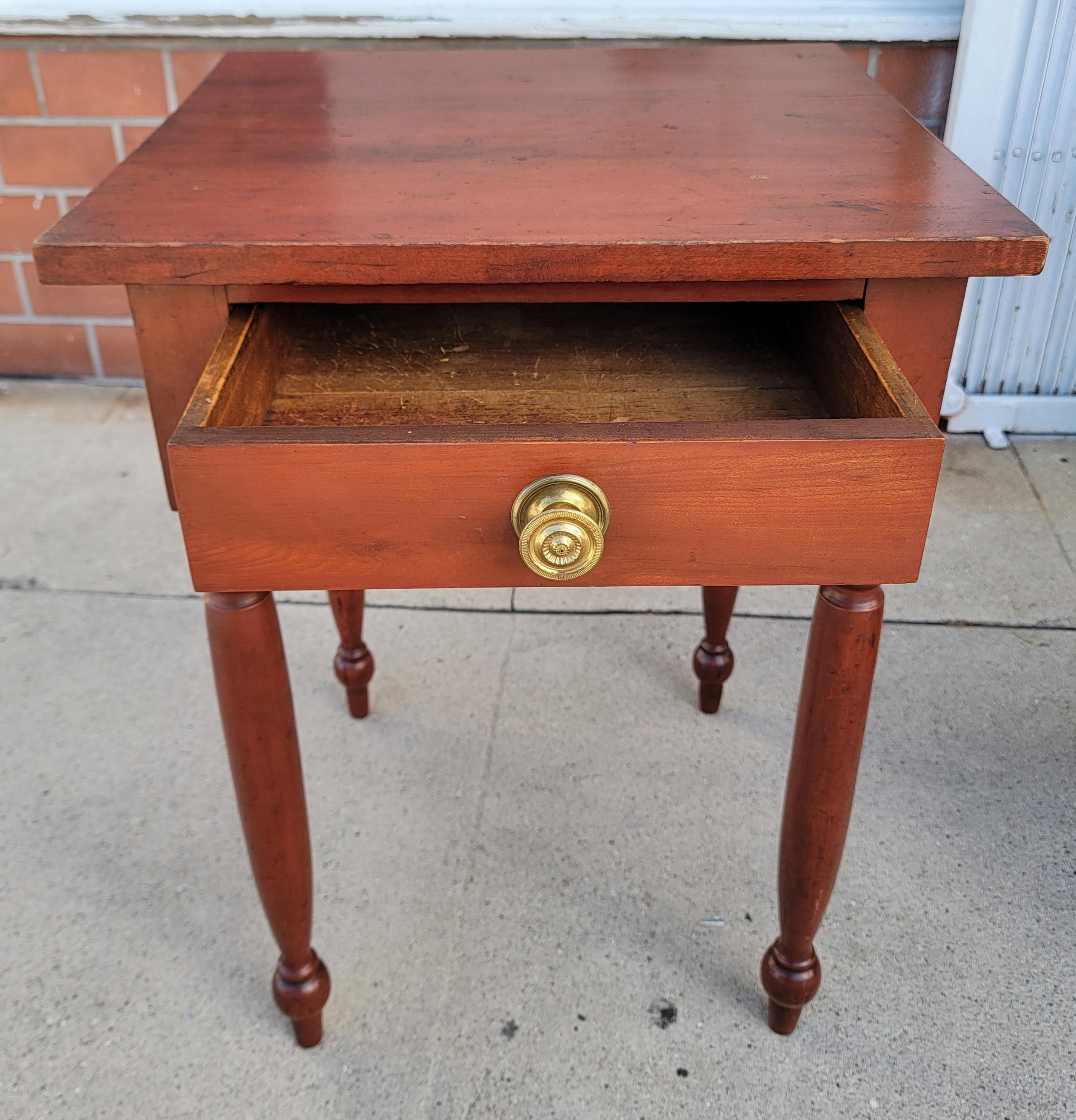 19Thc  Cherry Side Table or Night Stand In Good Condition For Sale In Los Angeles, CA