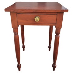 Antique 19Thc  Cherry Side Table or Night Stand