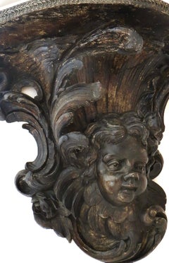 19thC Cherub Themed Prestia Plaster Wall Bracket Probably French Circa 1875