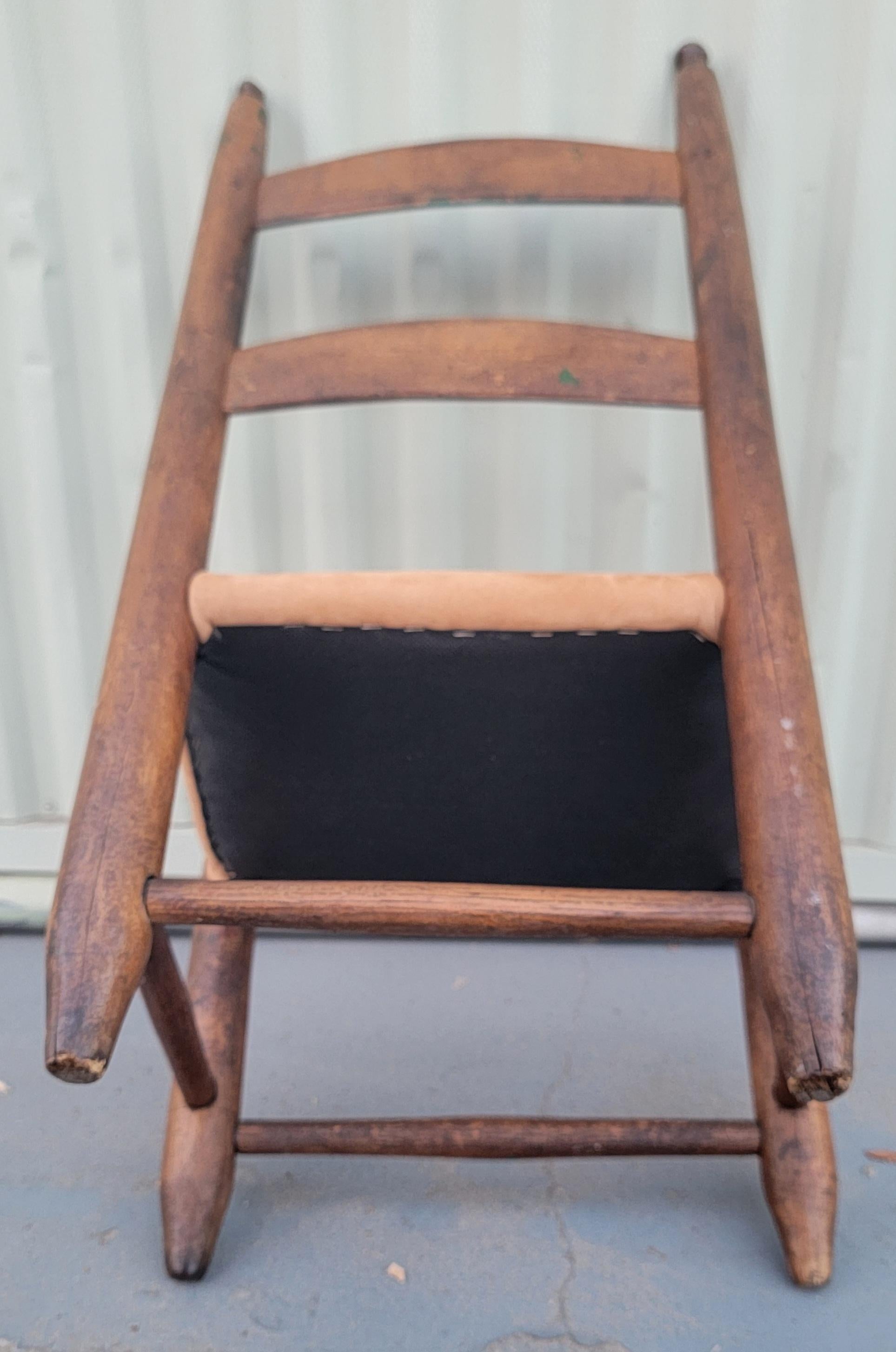 Early 19th Century 19Thc Child's Early Ladder Back Chair