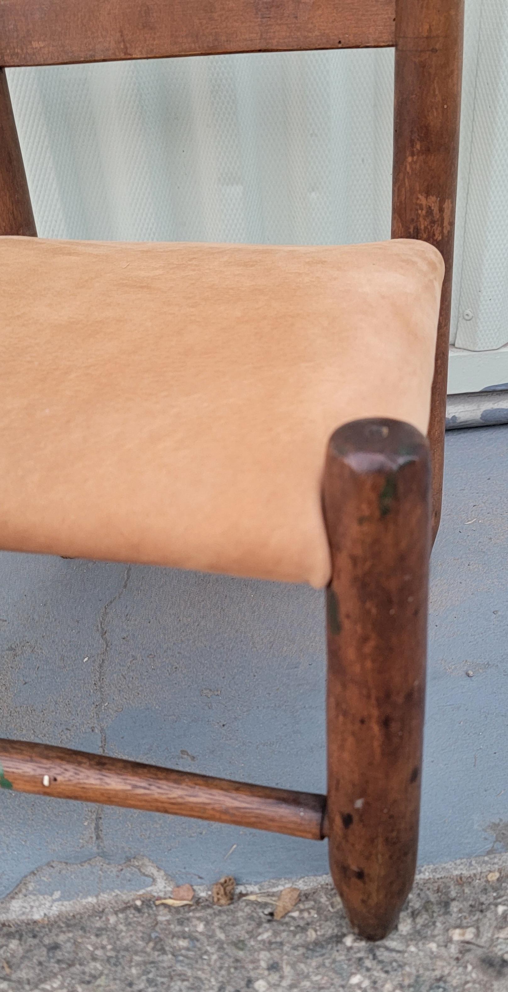 Leather 19Thc Child's Early Ladder Back Chair